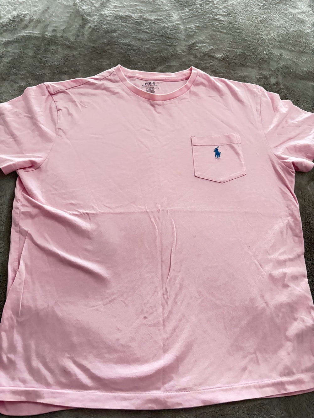 Polo by Ralph Lauren Pink Short Sleeve Pocket Tee with Blue Pony Logo